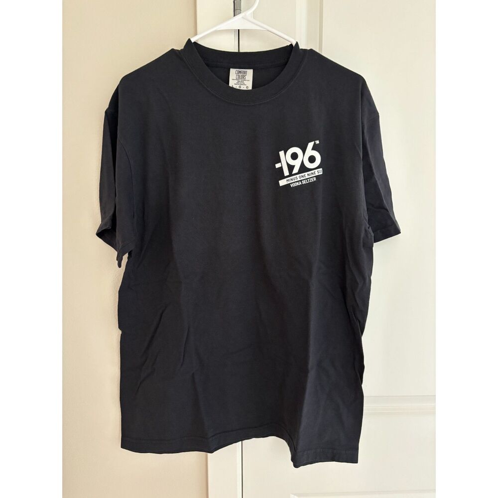 -196 Minus One Nine Six T-Shirt 100% Cotton Black Crewneck Tee Comfort Colors L